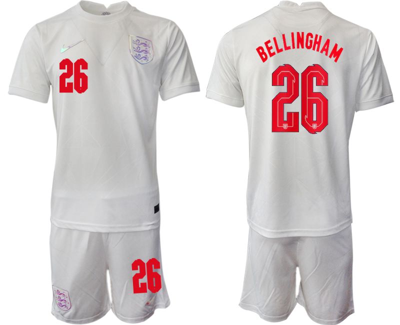Men 2022 World Cup National Team England home white #26 Soccer Jersey